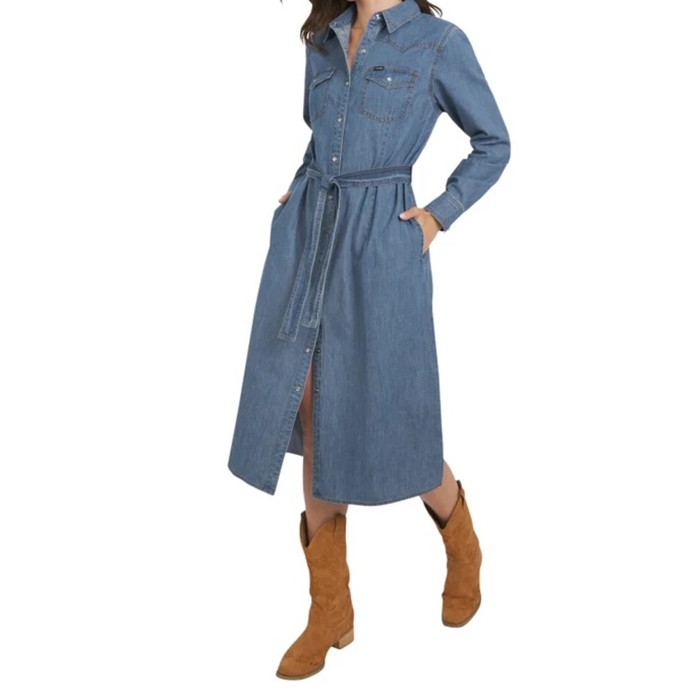 Wrangler Women's Denim Midi Dress, Blue, Small- NWT